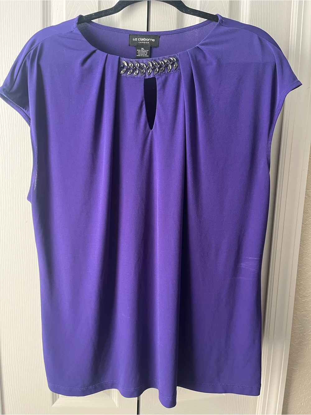 Liz Claiborne Career purple blouse size XL
